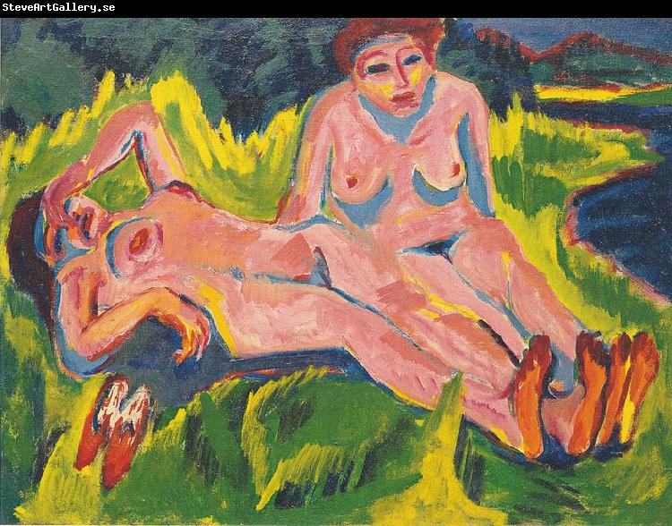 Ernst Ludwig Kirchner Zwei rosa Akte am See